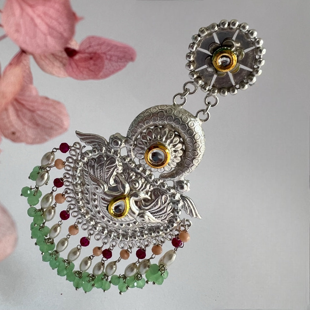 SONA SILVER LOOK ALIKE PREMIUM POLISH HANDMADE EARRINGS ER215