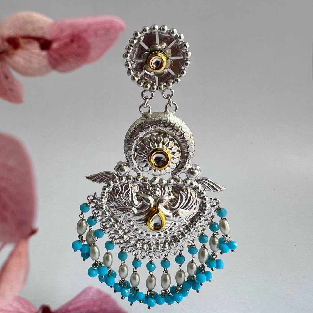 SONA SILVER LOOK ALIKE PREMIUM POLISH HANDMADE EARRINGS ER215