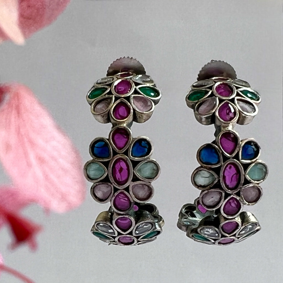 LOVE LOOP SILVER LOOK ALIKE SEMI-HANDMADE EARRING ER214