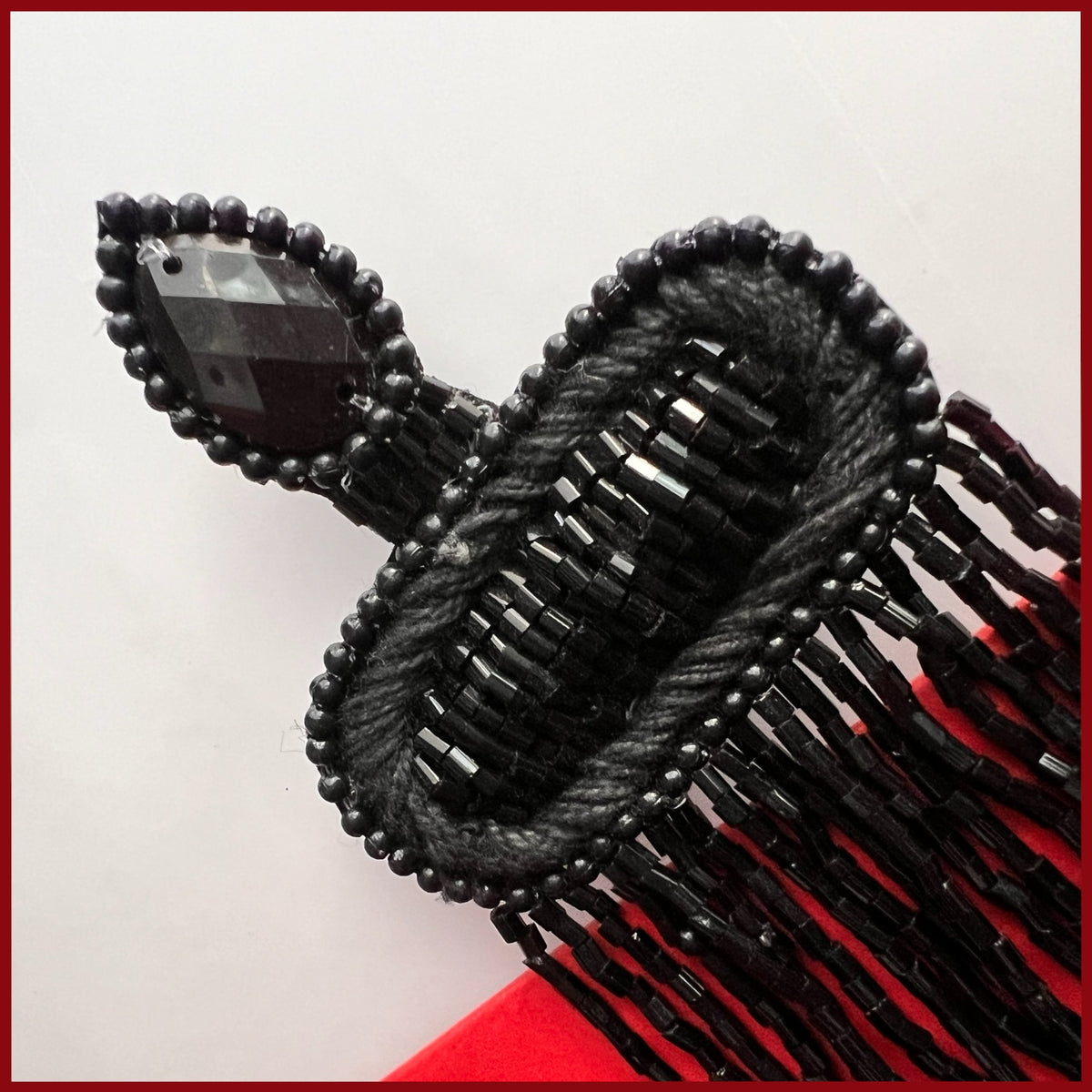 BLERTA FABRIC AND BEADS HANDMADE  EARRINGS/DANGLER ER544