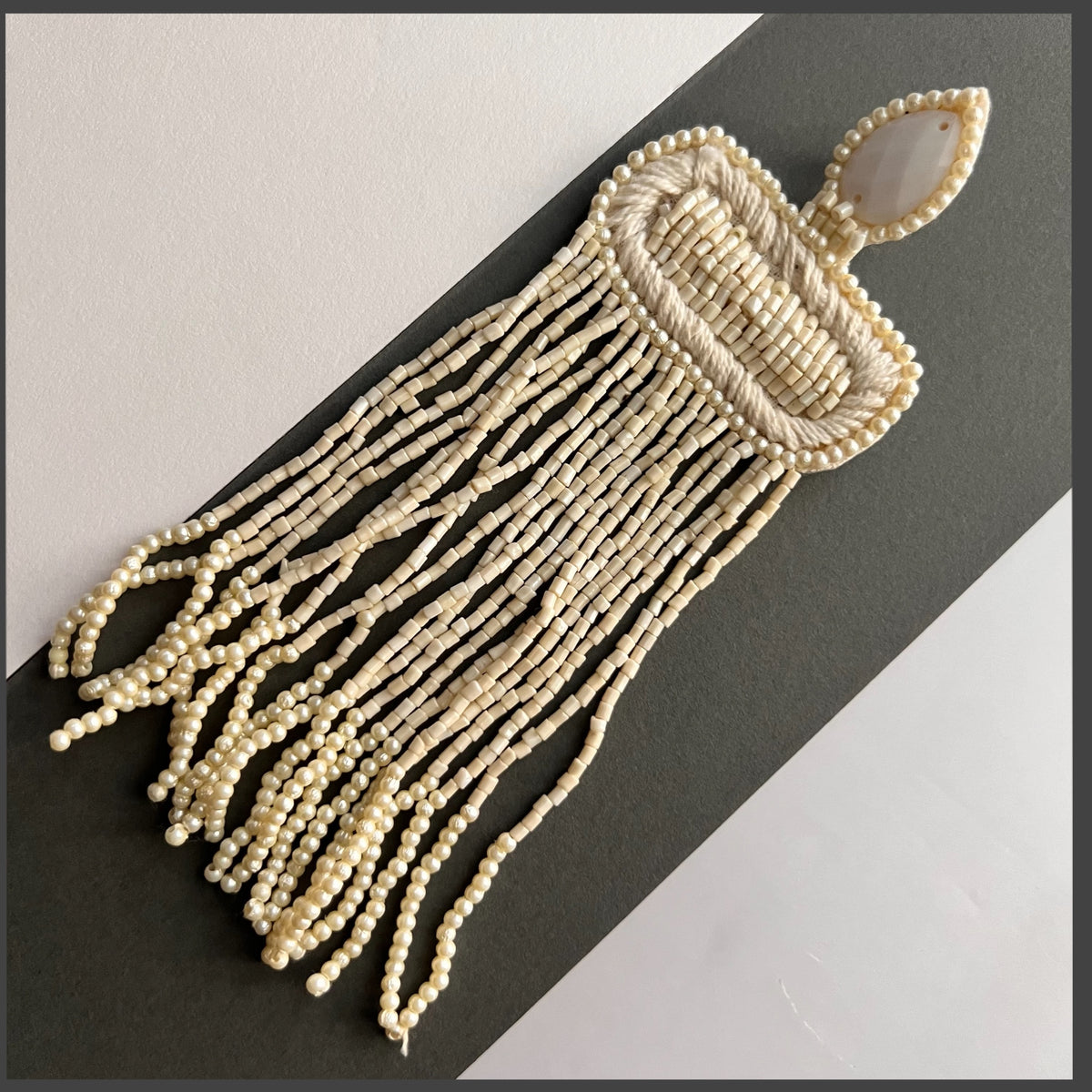 BLERTA FABRIC AND BEADS HANDMADE  EARRINGS/DANGLER ER544