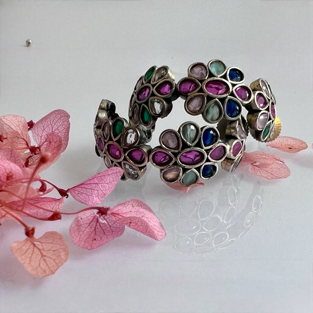 LOVE LOOP SILVER LOOK ALIKE SEMI-HANDMADE EARRING ER214