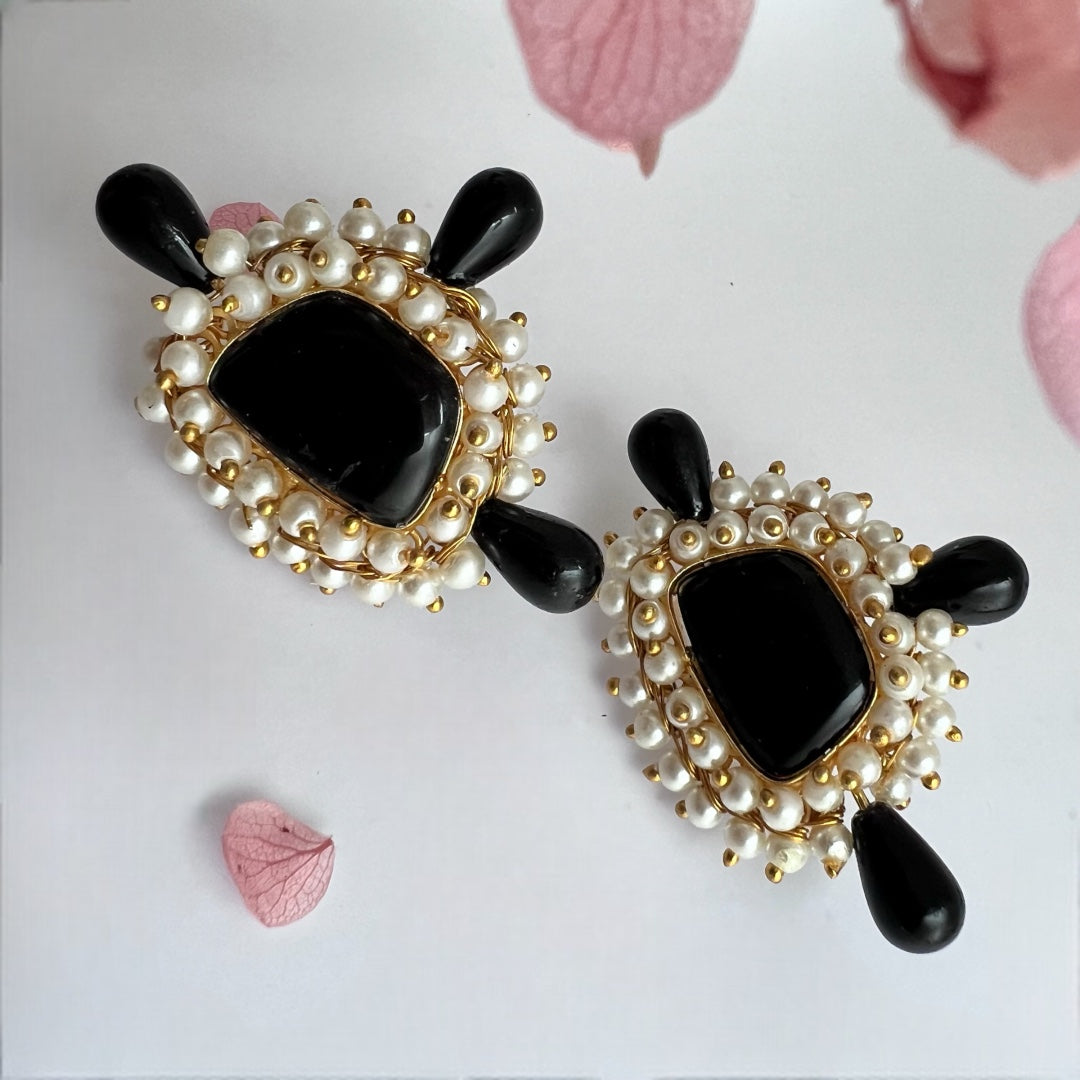 TELLY TOT GOLD TONED SEMI HANDMADE STUDS  ER249