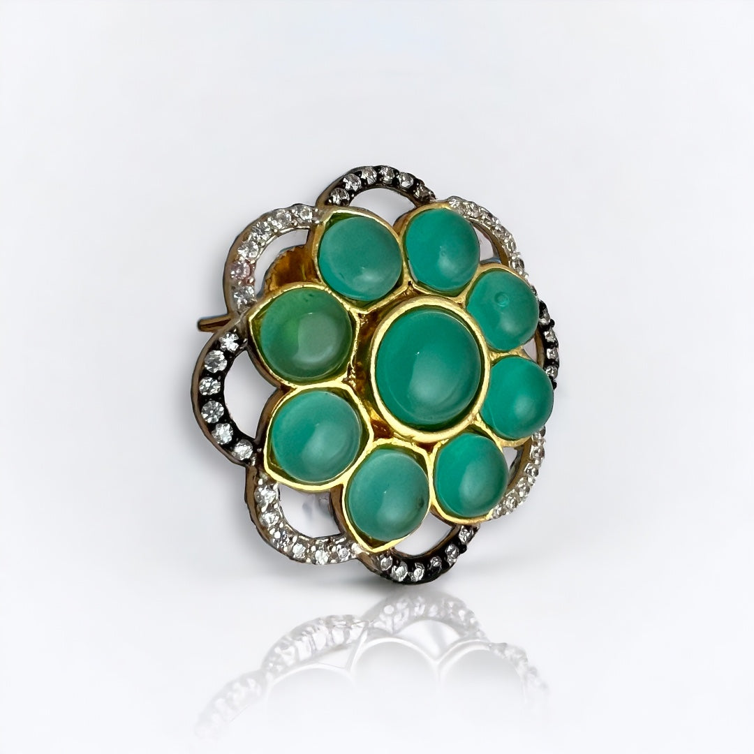 BOTANIC BLOSSOM HANDMADE MONALISA GOLD TONED STUDS ER206