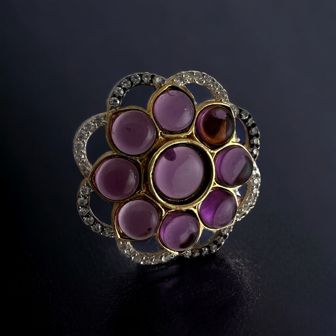 BOTANIC BLOSSOM HANDMADE MONALISA GOLD TONED STUDS ER206