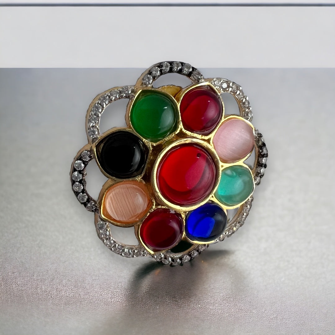 BOTANIC BLOSSOM HANDMADE MONALISA GOLD TONED STUDS ER206