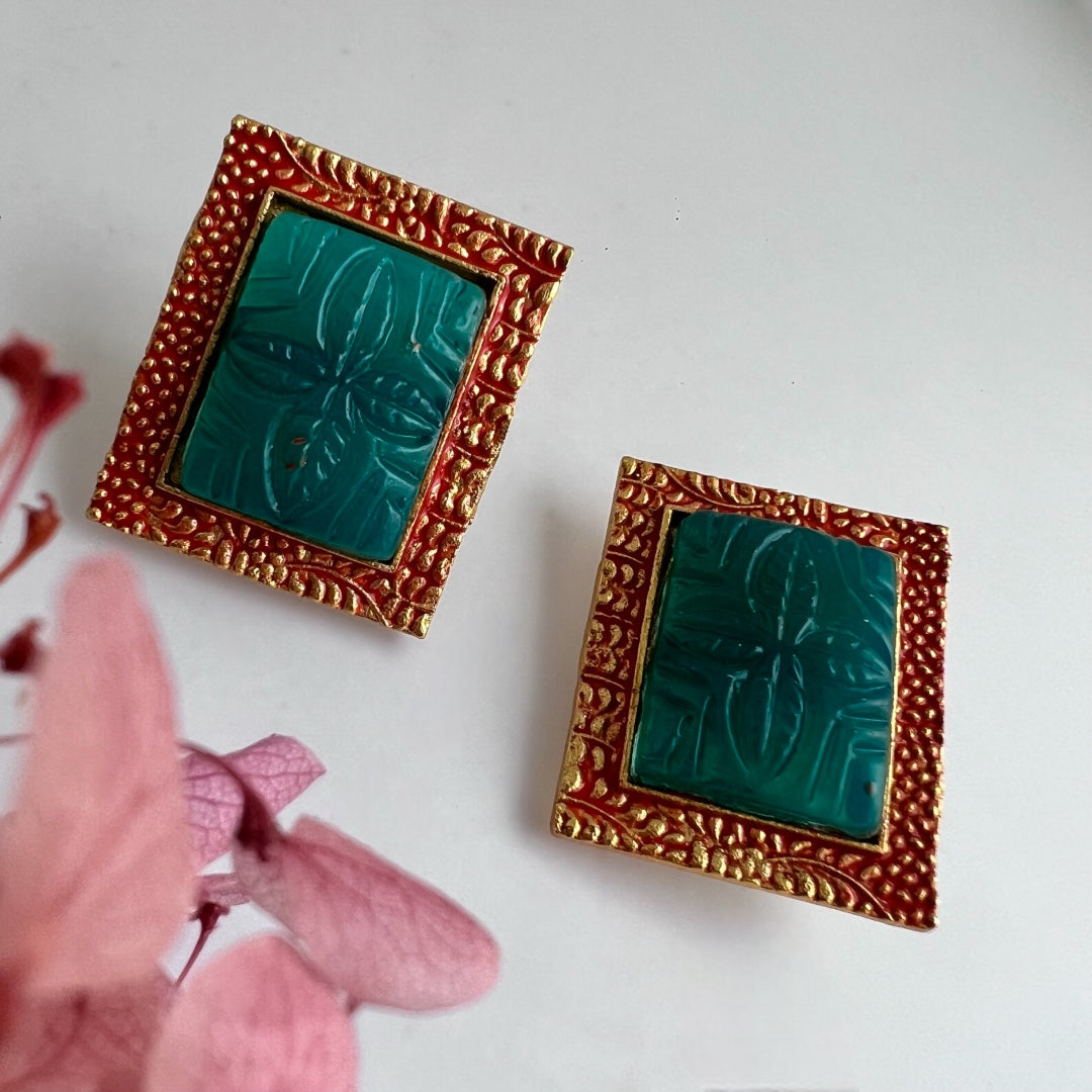 RECTOBAR CARVING STONE MEENAWORK STUDS  ER165