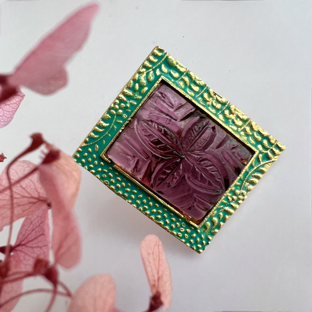 RECTOBAR CARVING STONE MEENAWORK STUDS  ER165