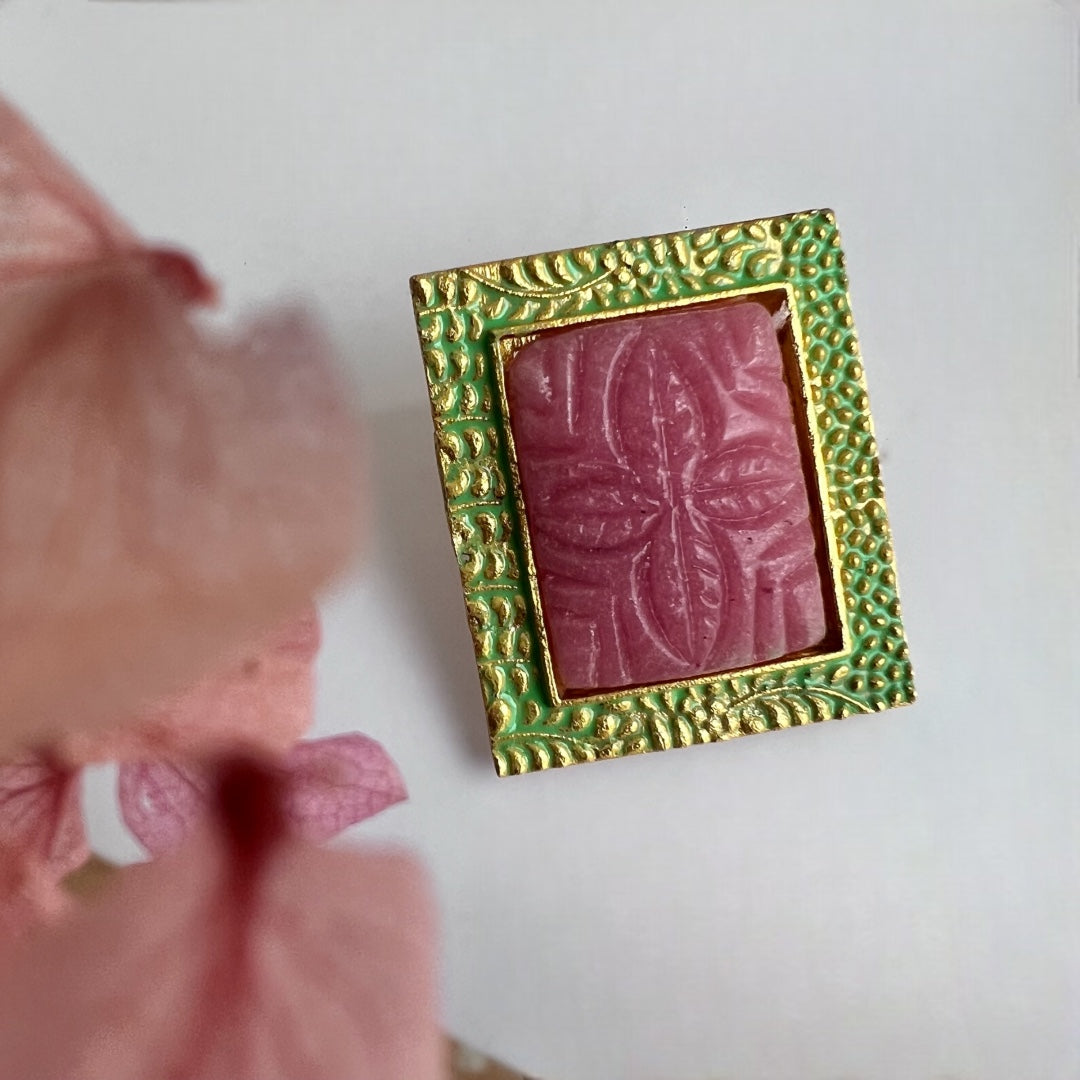 RECTOBAR CARVING STONE MEENAWORK STUDS  ER165