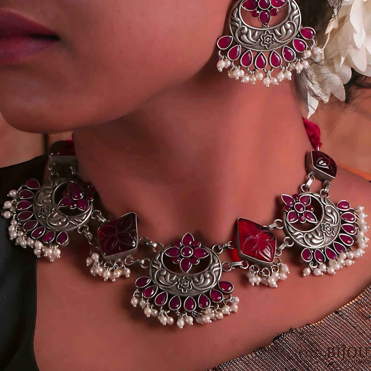 ODIYA BIJOUX PREMIUM AND EXCLUSIVE HANDMADE CHOKER WITH EARRINGS CH83