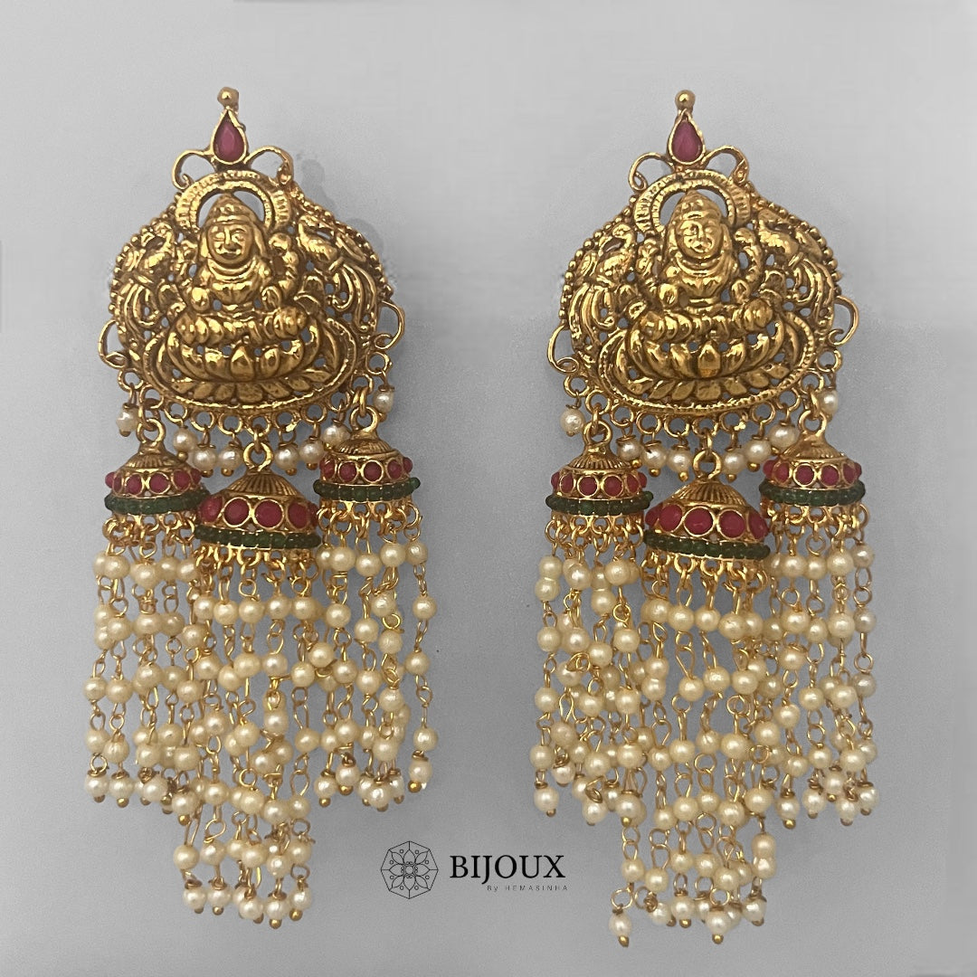 TAHIA GOLD TONED TEMPLE EARRING ER264