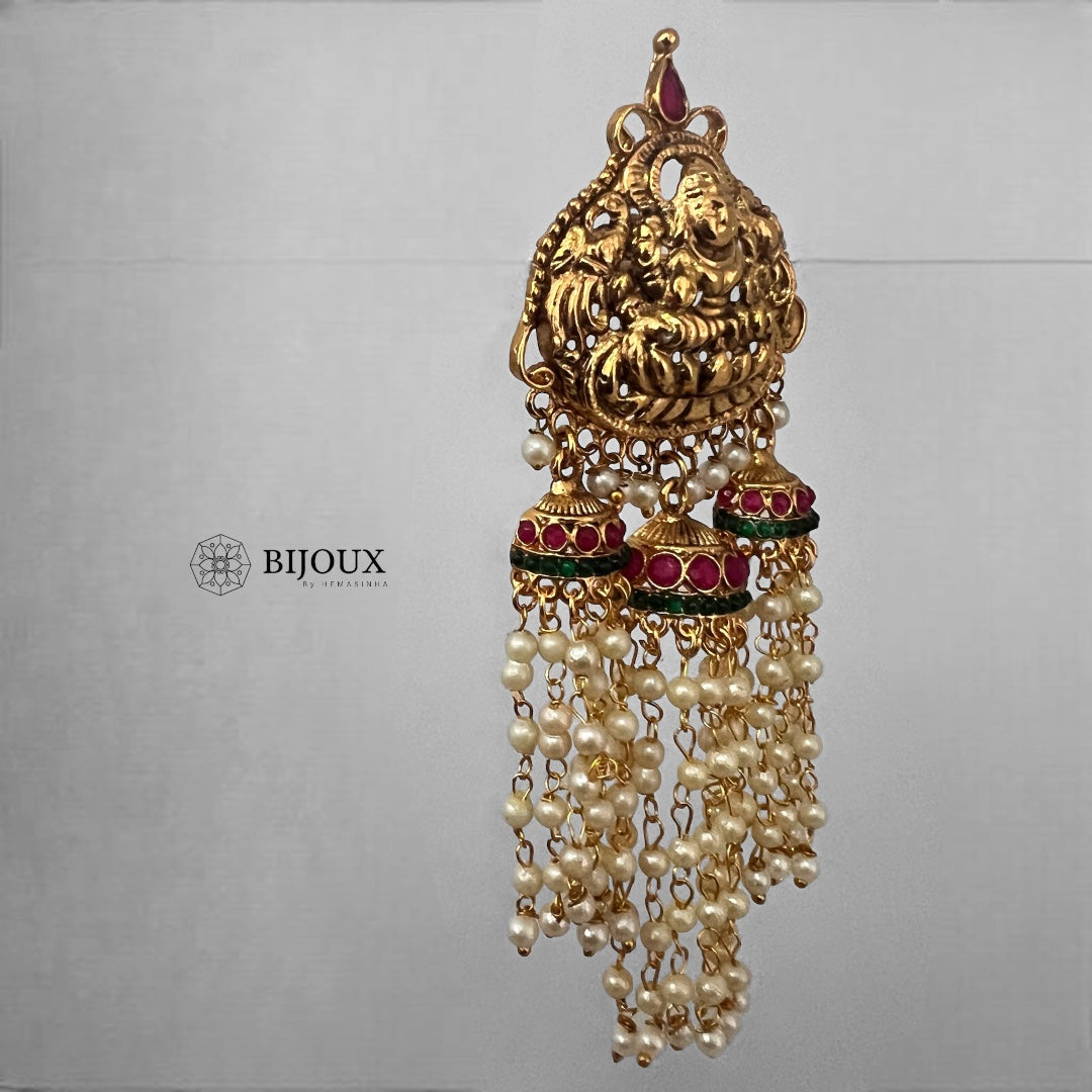 TAHIA GOLD TONED TEMPLE EARRING ER264