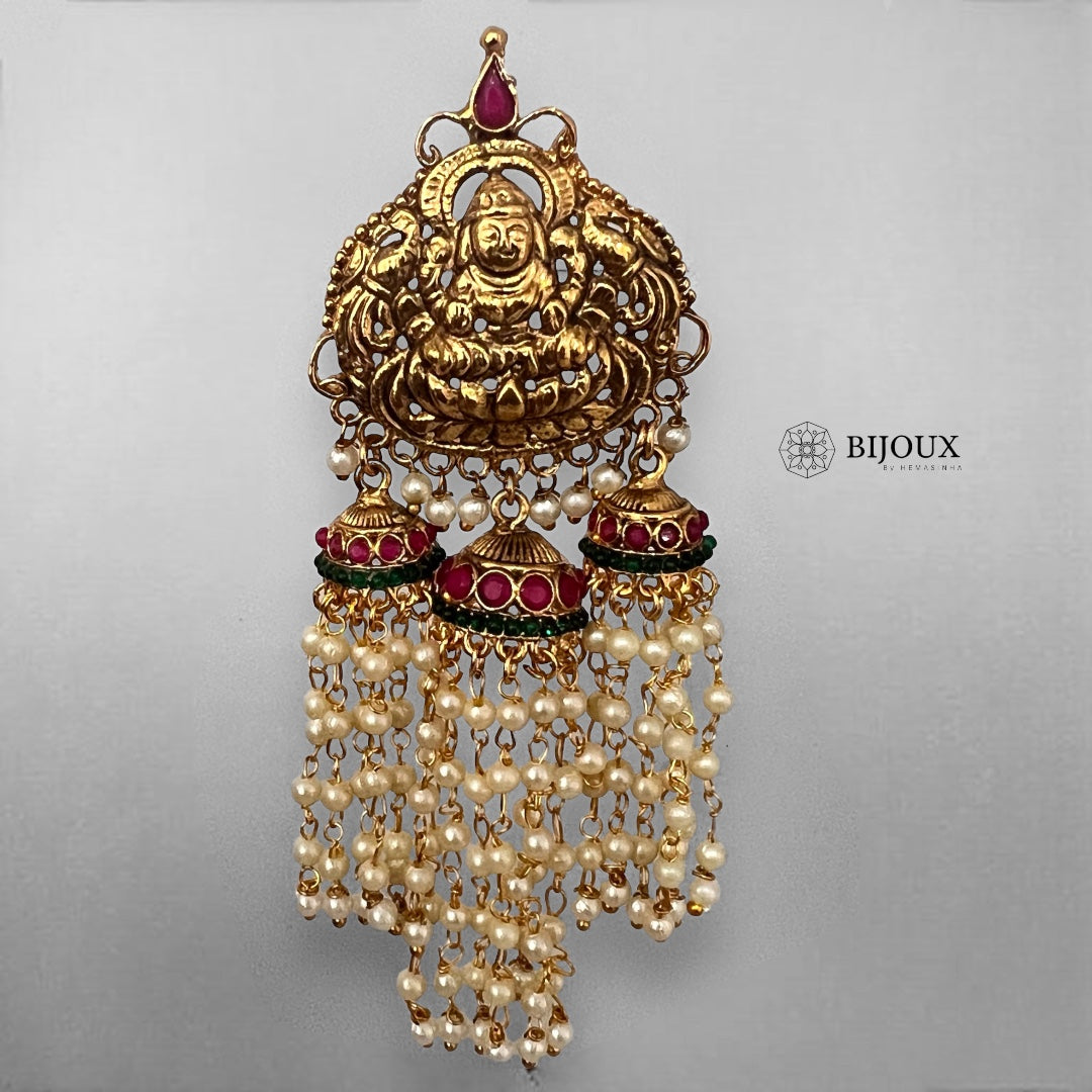 TAHIA GOLD TONED TEMPLE EARRING ER264