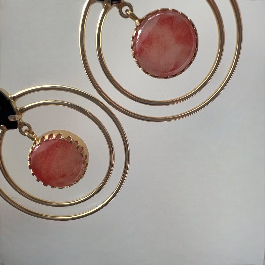 STONE HUGGER  HANDMADE NATURAL STONE WITH  EARRINGS ER238