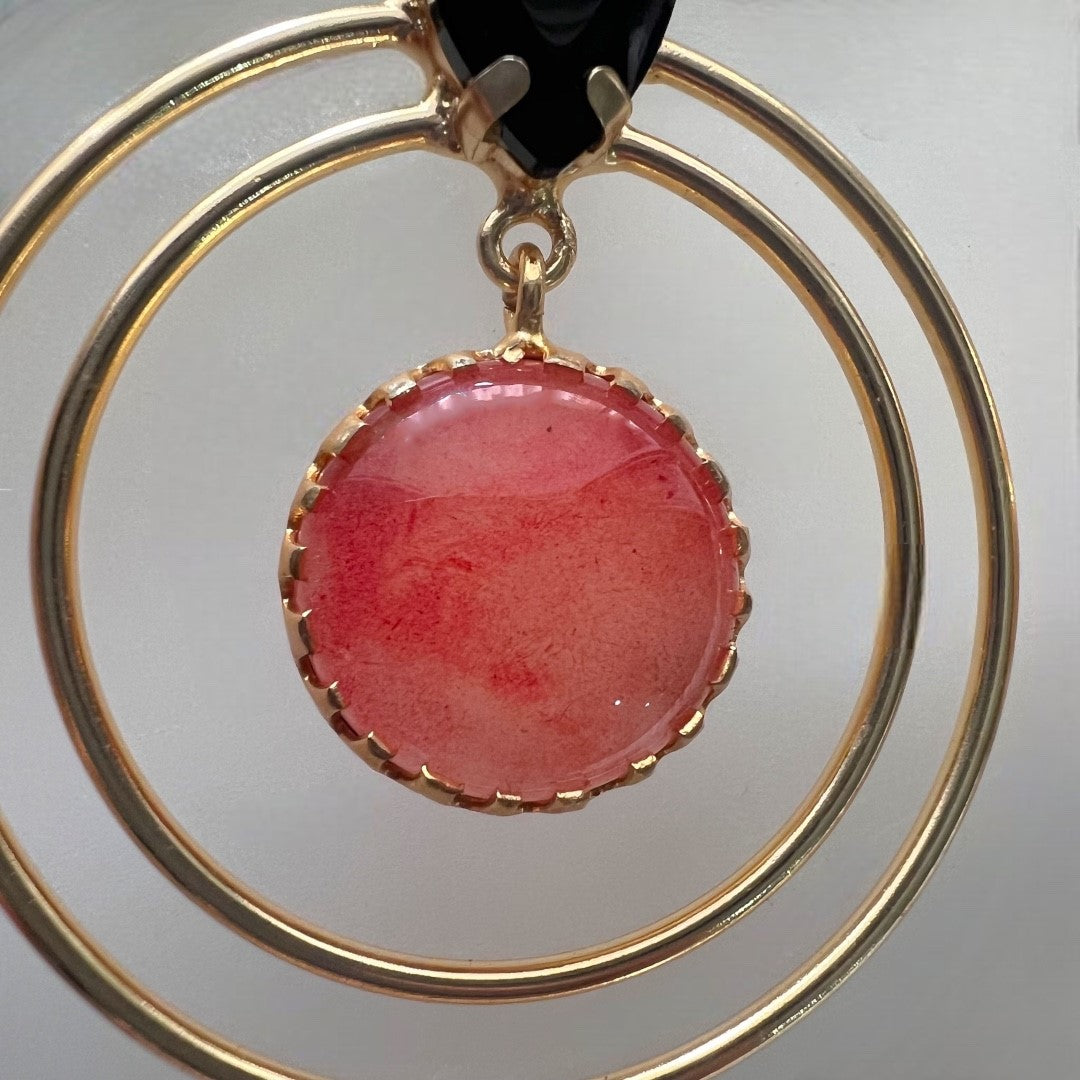 STONE HUGGER  HANDMADE NATURAL STONE WITH  EARRINGS ER238