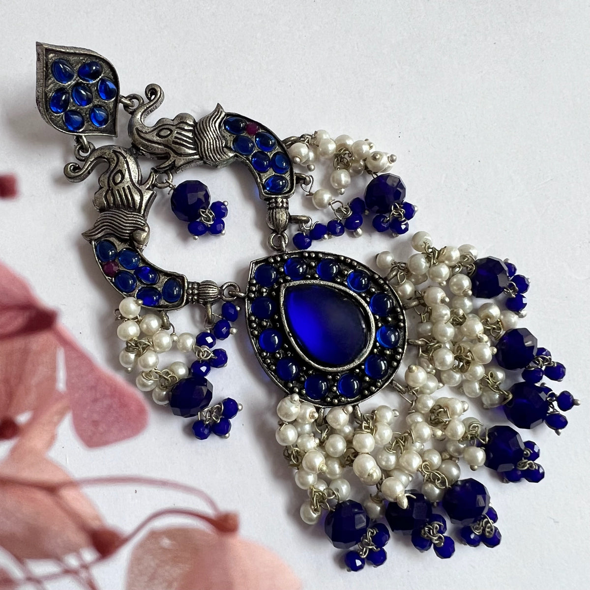 PIRAHA SEMIHANDMADE JUMBO OXIDIZED BEADED EARRING ER150