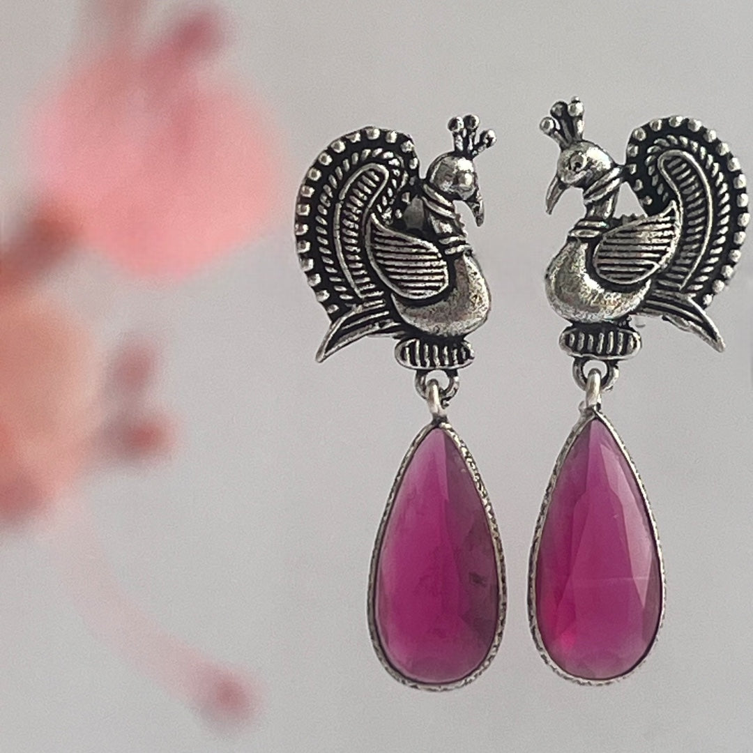 PEACOCK PERFECTIONS SEMI HANDMADE OXIDIZED EARRINGS ER169