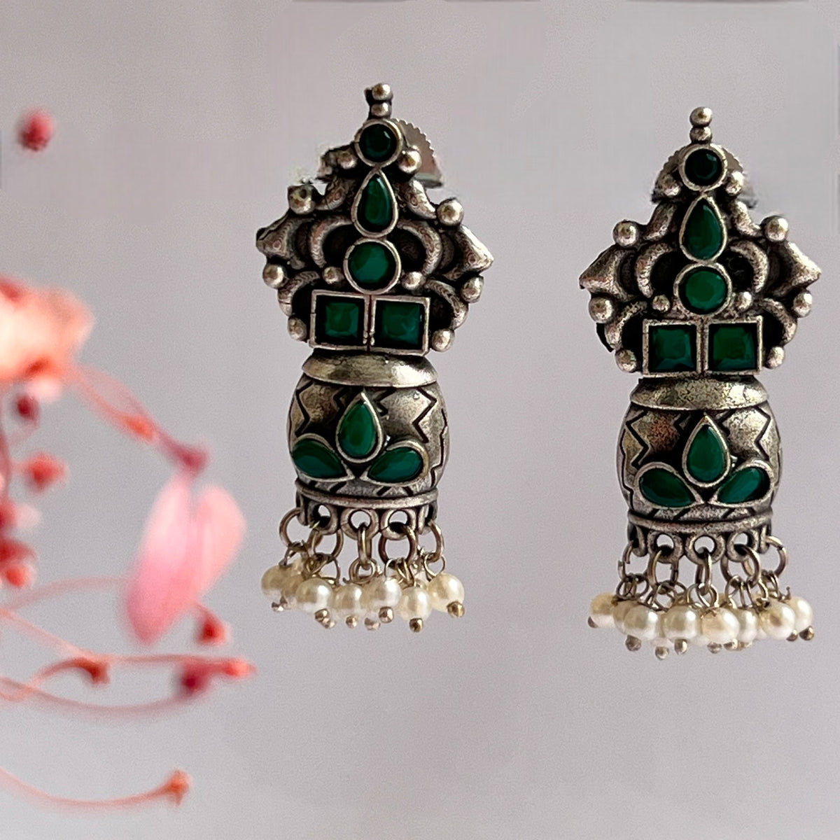 NARMA ELEGANCE SILVER LOOK ALIKE EARRING ER230