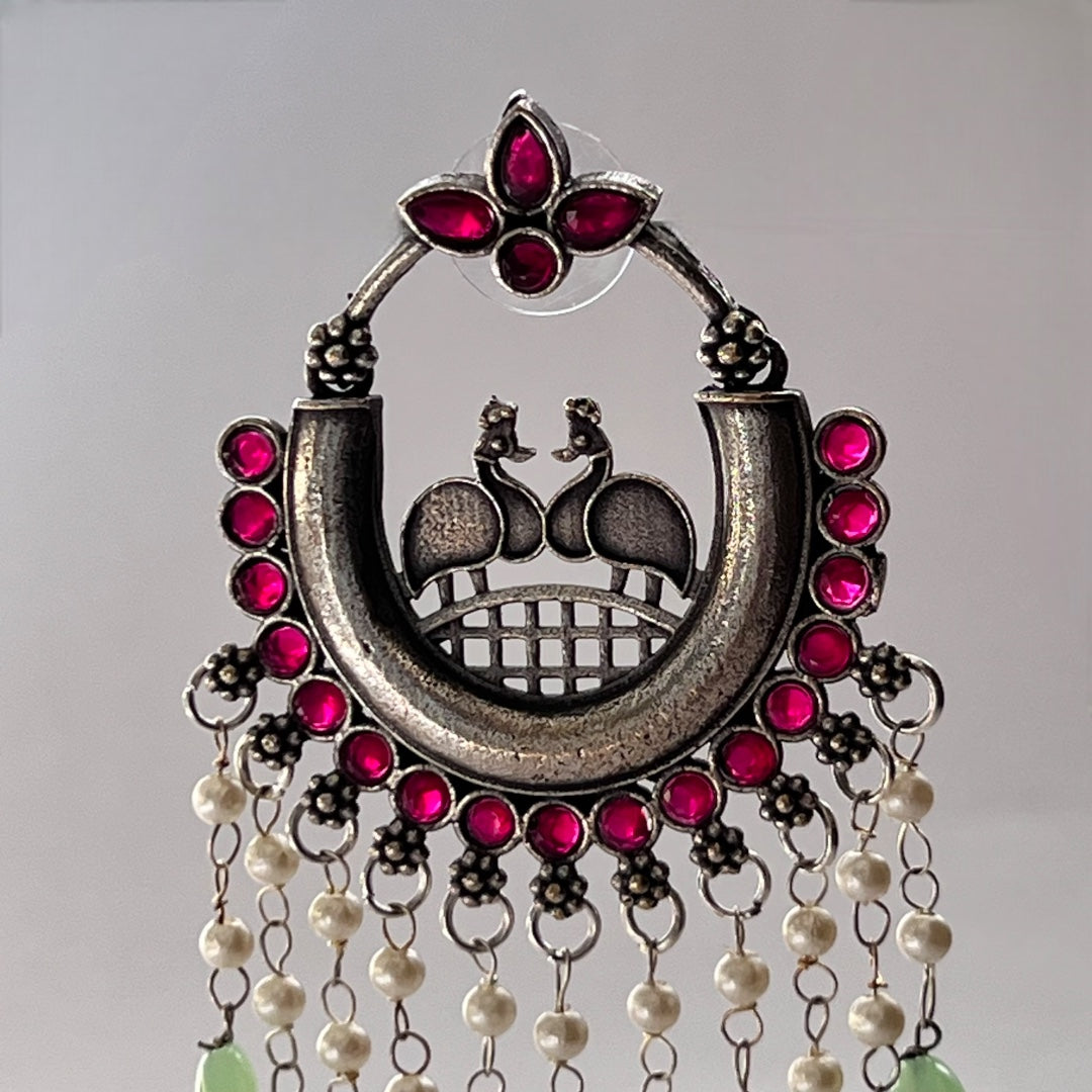 UDHAYA SILVER LOOK ALIKE SEMI-HANDMADE EARRING ER248