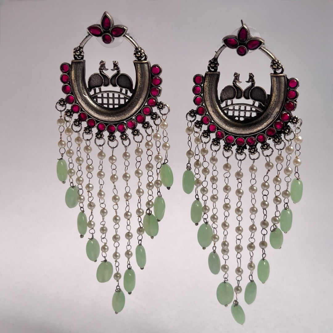 UDHAYA SILVER LOOK ALIKE SEMI-HANDMADE EARRING ER248