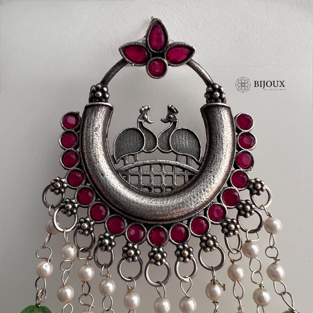 UDHAYA SILVER LOOK ALIKE SEMI-HANDMADE EARRING ER248
