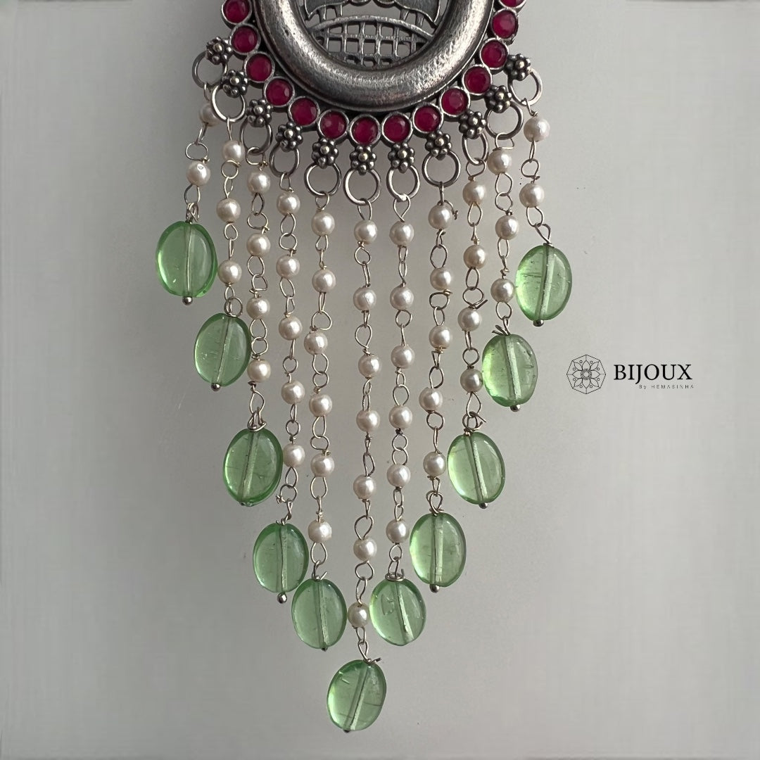 UDHAYA SILVER LOOK ALIKE SEMI-HANDMADE EARRING ER248