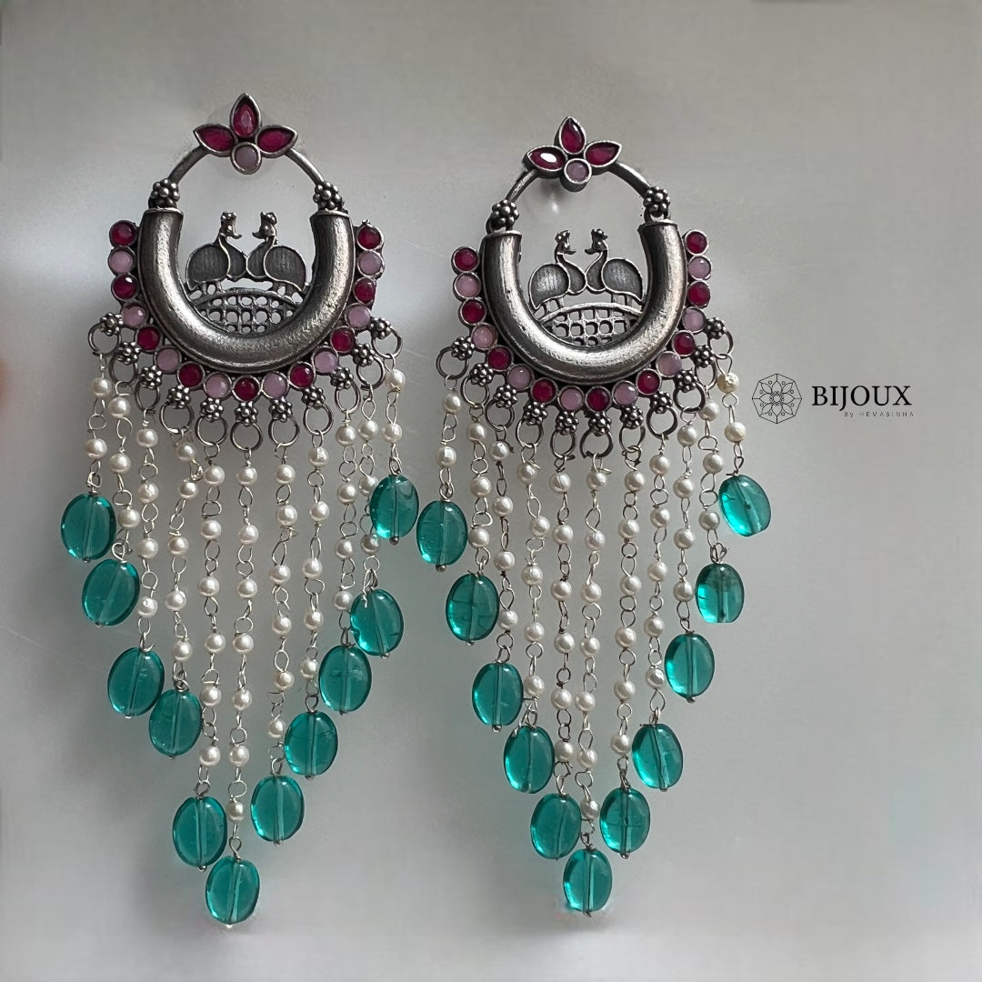 UDHAYA SILVER LOOK ALIKE SEMI-HANDMADE EARRING ER248