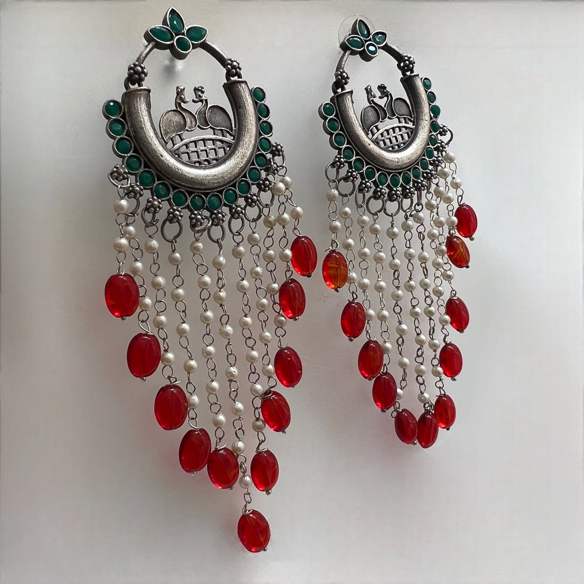 UDHAYA SILVER LOOK ALIKE SEMI-HANDMADE EARRING ER248