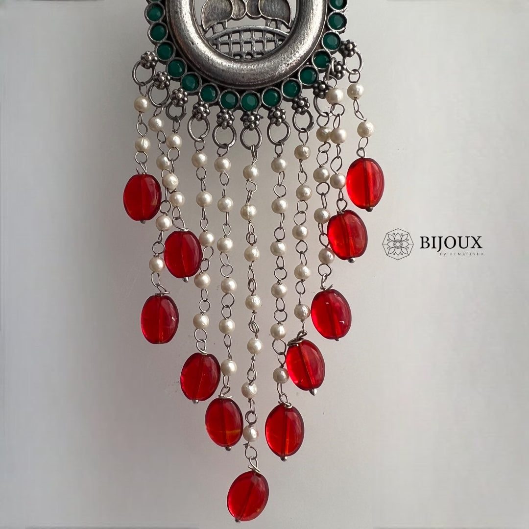 UDHAYA SILVER LOOK ALIKE SEMI-HANDMADE EARRING ER248