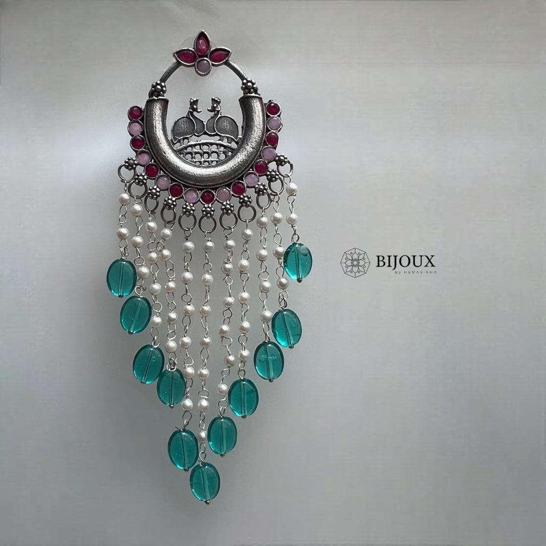 UDHAYA SILVER LOOK ALIKE SEMI-HANDMADE EARRING ER248