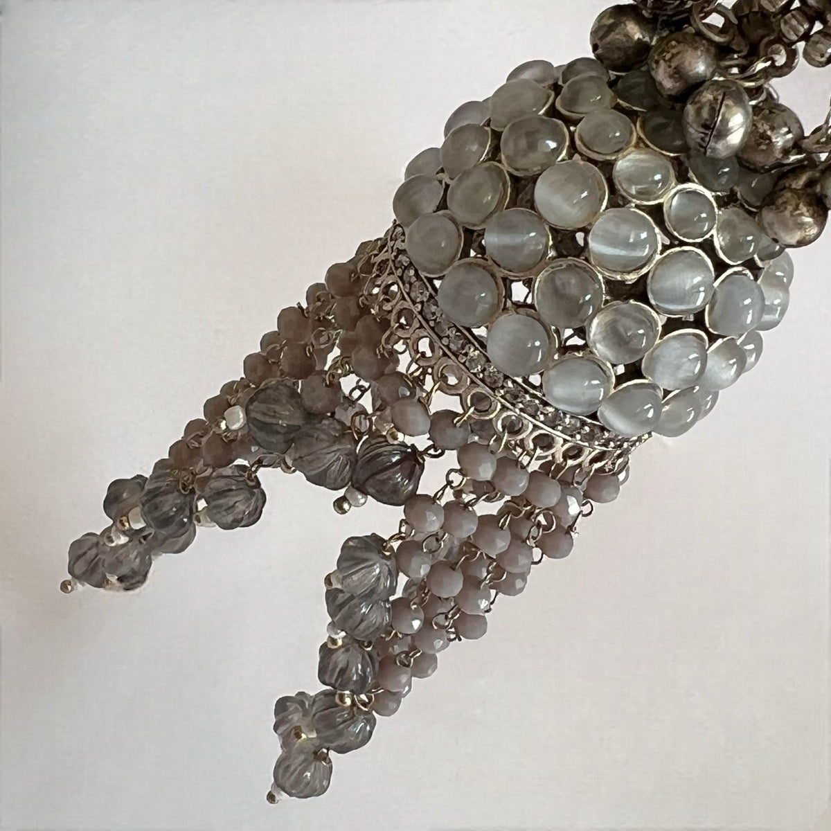 RICHA SILVER LOOK ALIKE GOLD-TONED HANDMADE KEMP JUMBO  JHUMKAS ER576