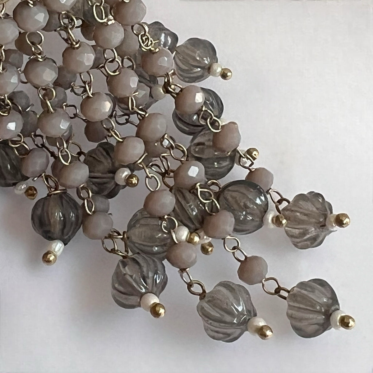 RICHA SILVER LOOK ALIKE GOLD-TONED HANDMADE KEMP JUMBO  JHUMKAS ER576