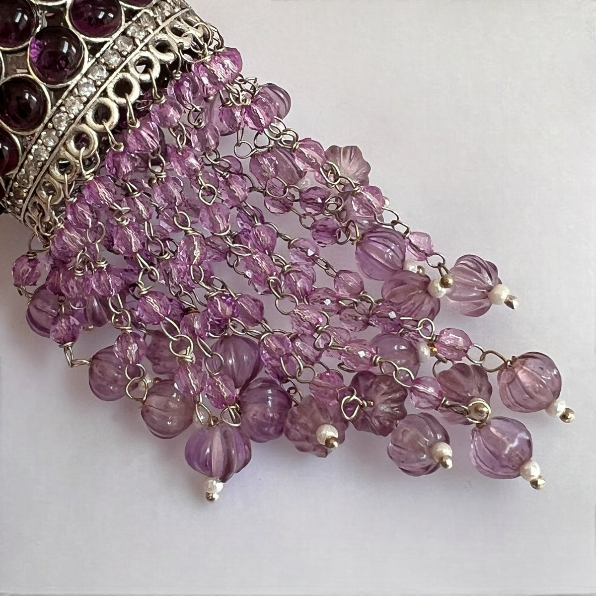 RICHA SILVER LOOK ALIKE GOLD-TONED HANDMADE KEMP JUMBO  JHUMKAS ER576