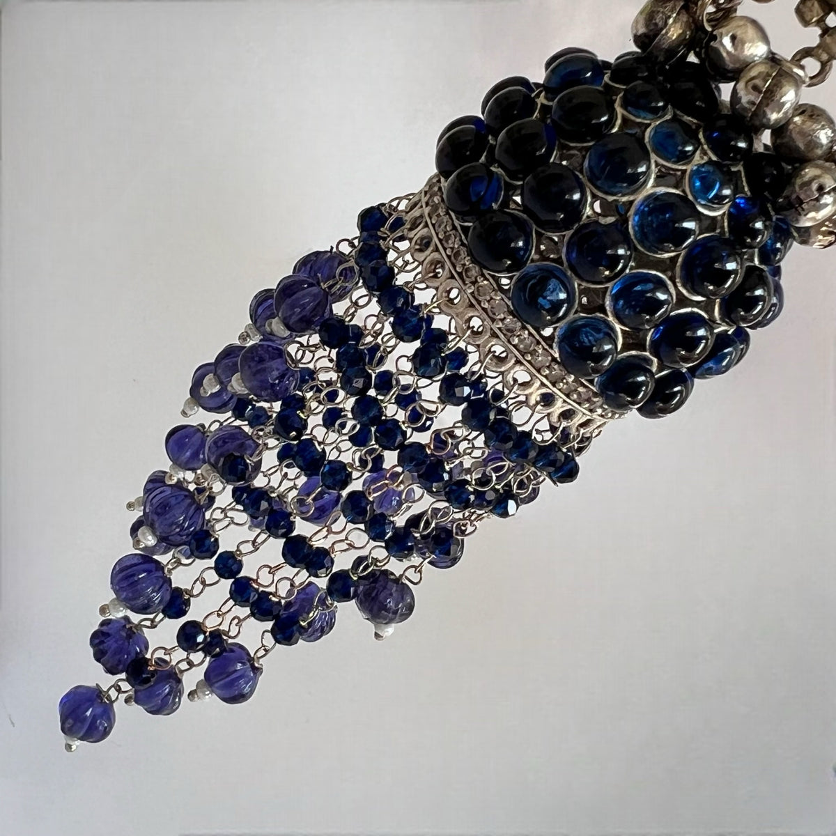 RICHA SILVER LOOK ALIKE GOLD-TONED HANDMADE KEMP JUMBO  JHUMKAS ER576