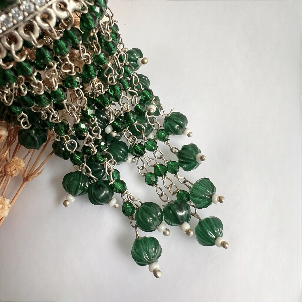 RICHA SILVER LOOK ALIKE GOLD-TONED HANDMADE KEMP JUMBO  JHUMKAS ER576