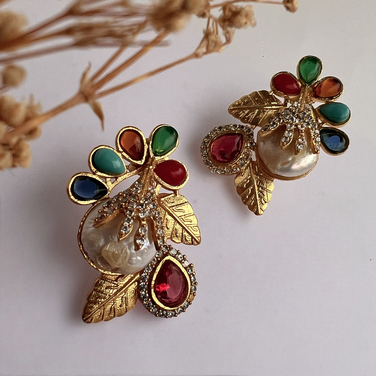 GODESSES MOTHER OF PEARL HANDMADE STUDS ER202