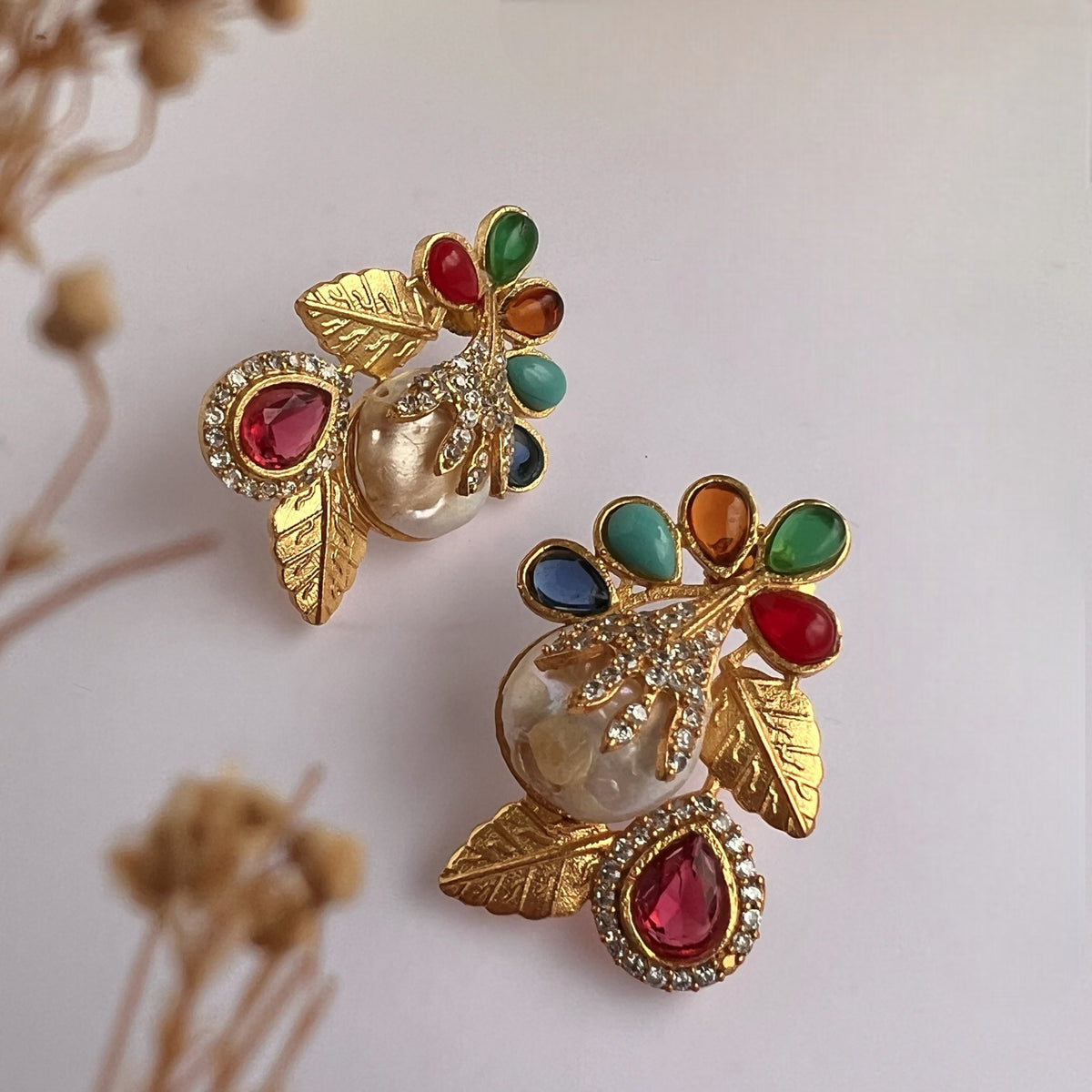 GODESSES MOTHER OF PEARL HANDMADE STUDS ER202