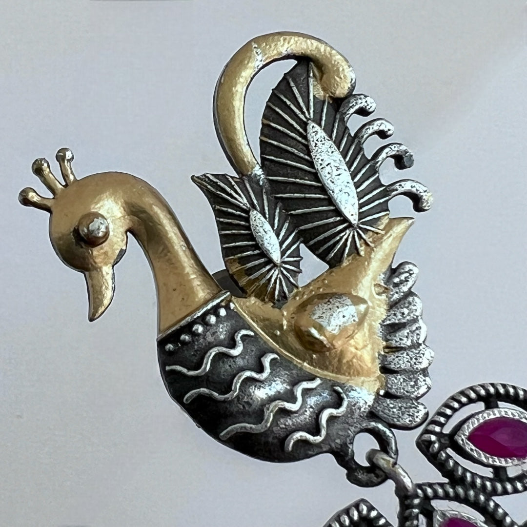 FEATHER FLARE SILVER LOOK ALIKE SEMI-HANDMADE DANGLER ER198