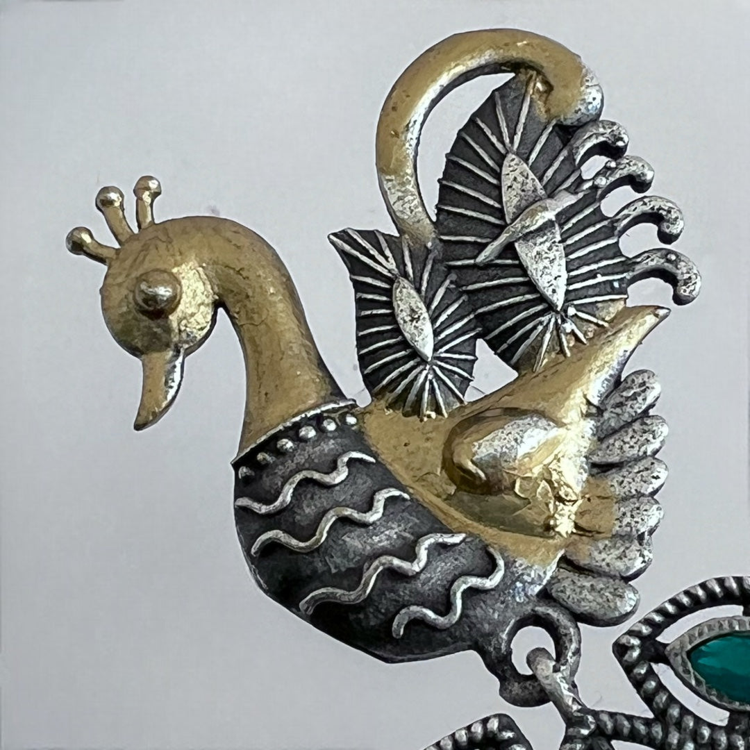 FEATHER FLARE SILVER LOOK ALIKE SEMI-HANDMADE DANGLER ER198