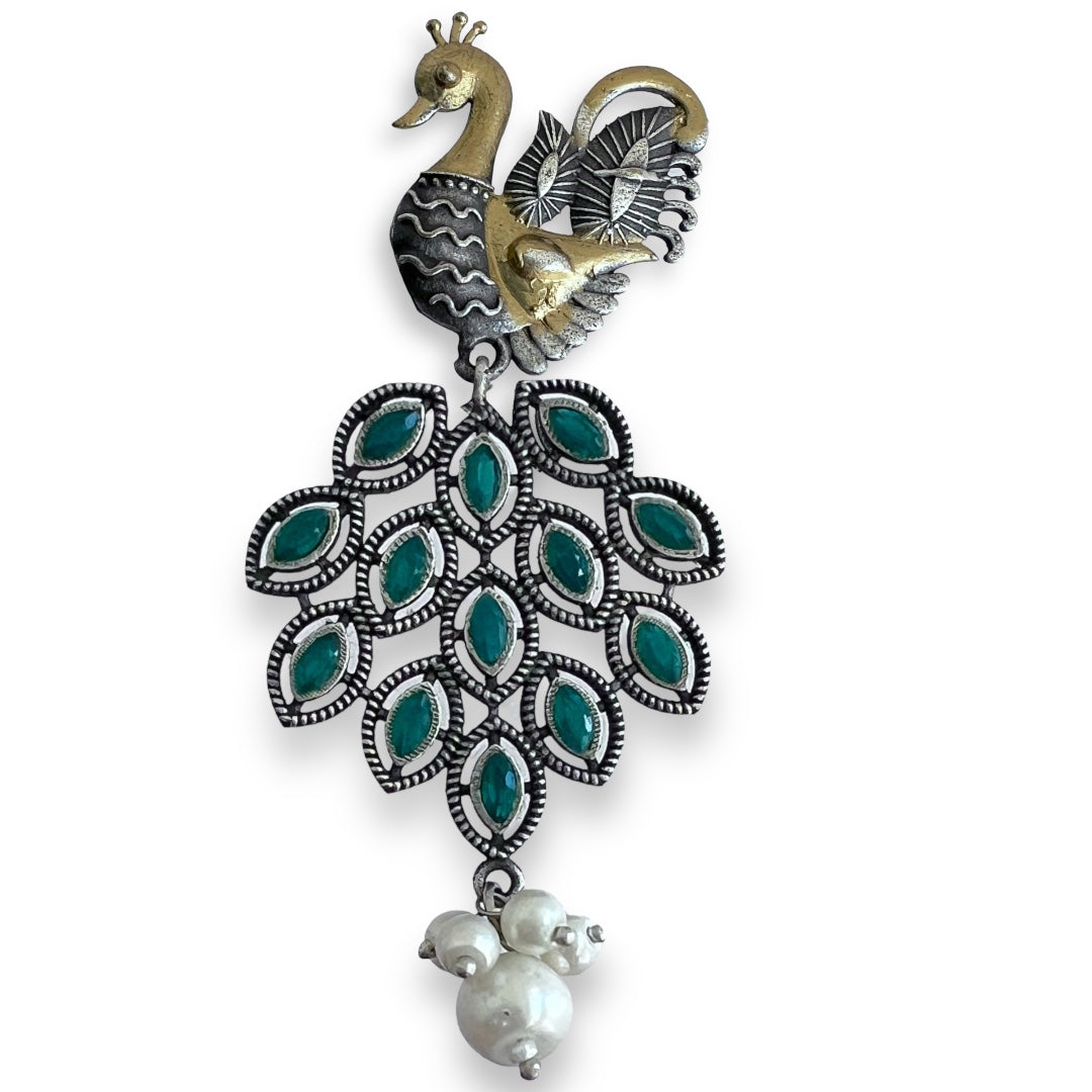 FEATHER FLARE SILVER LOOK ALIKE SEMI-HANDMADE DANGLER ER198