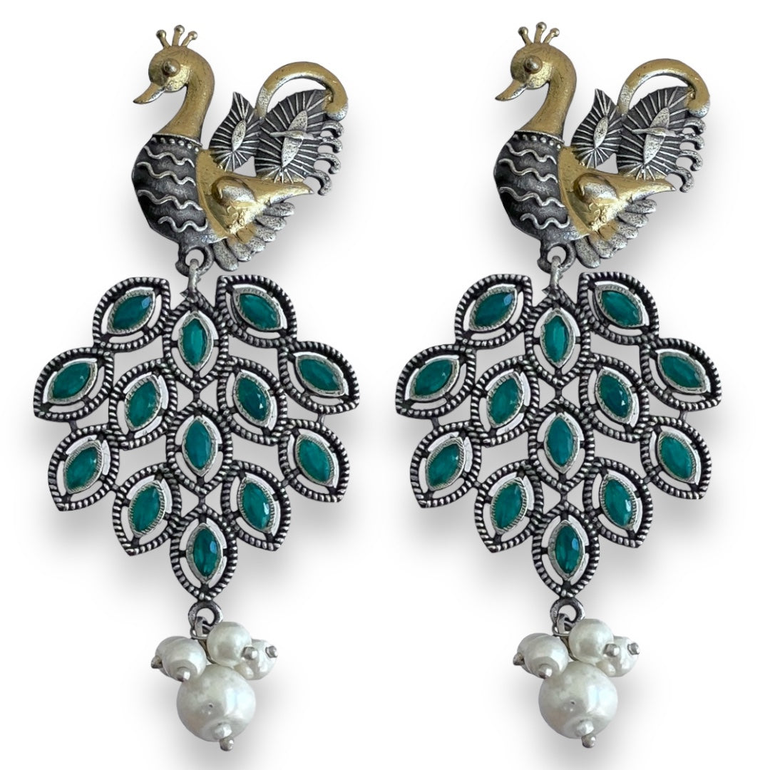 FEATHER FLARE SILVER LOOK ALIKE SEMI-HANDMADE DANGLER ER198