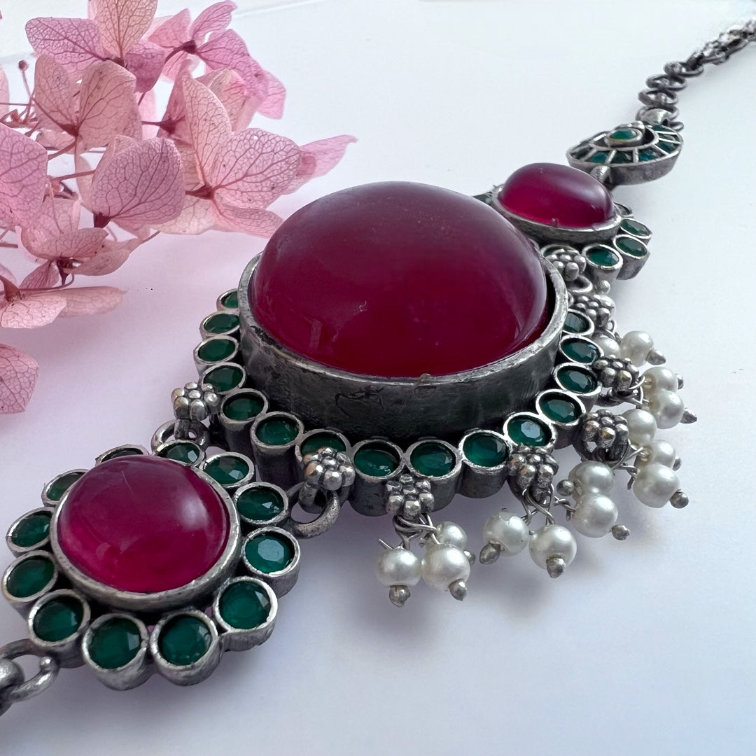 RYLEE BIJOUX PREMIUM AND EXCLUSIVE RUSTIC FINISH HANDMADE CHOKER WITH EARRINGS CH303