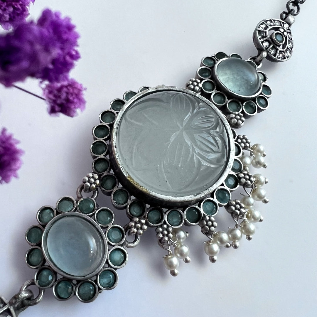 RYLEE BIJOUX PREMIUM AND EXCLUSIVE RUSTIC FINISH HANDMADE CHOKER WITH EARRINGS CH303