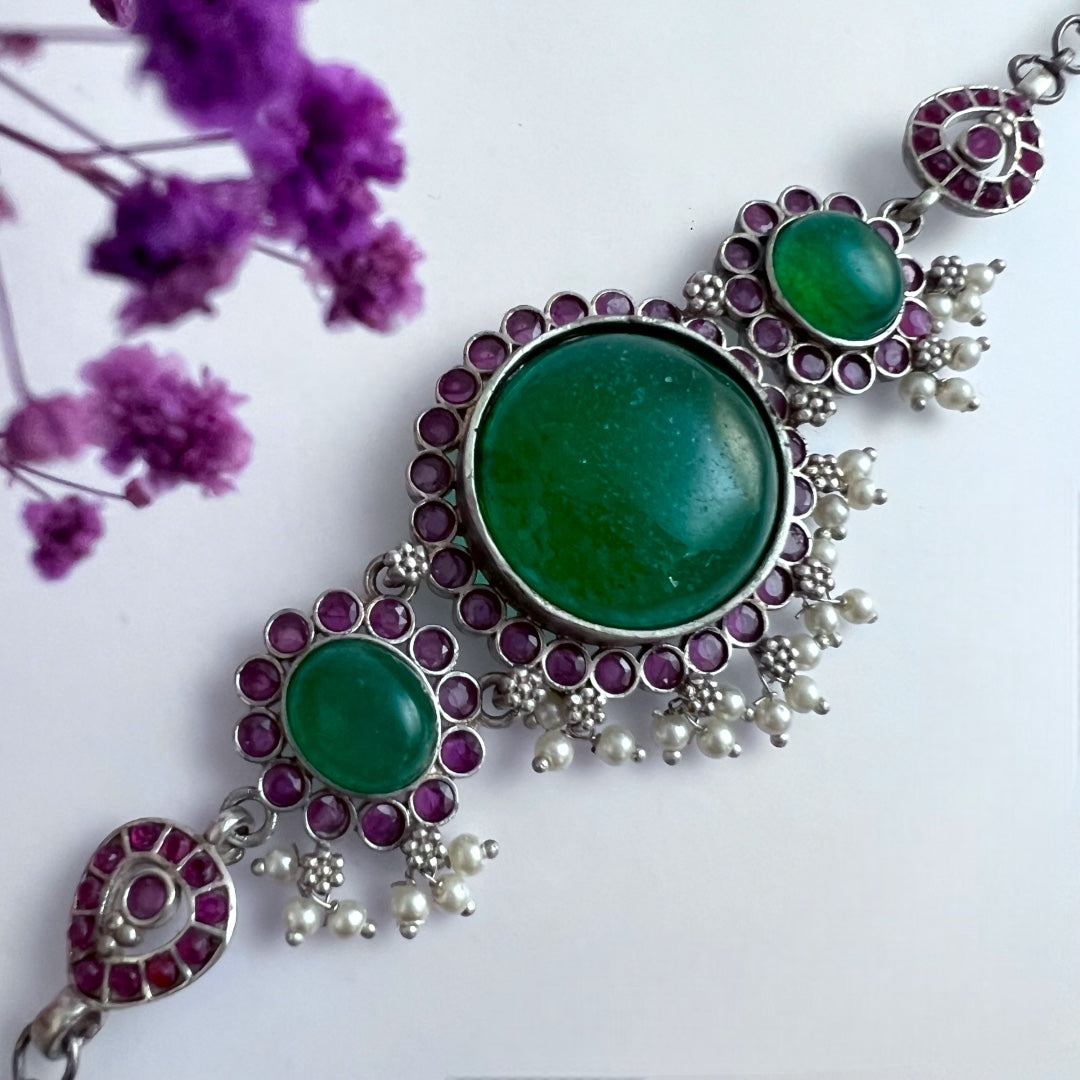 RYLEE BIJOUX PREMIUM AND EXCLUSIVE RUSTIC FINISH HANDMADE CHOKER WITH EARRINGS CH303