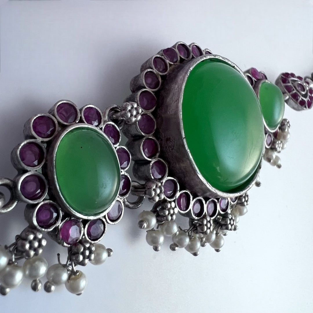 RYLEE BIJOUX PREMIUM AND EXCLUSIVE RUSTIC FINISH HANDMADE CHOKER WITH EARRINGS CH303