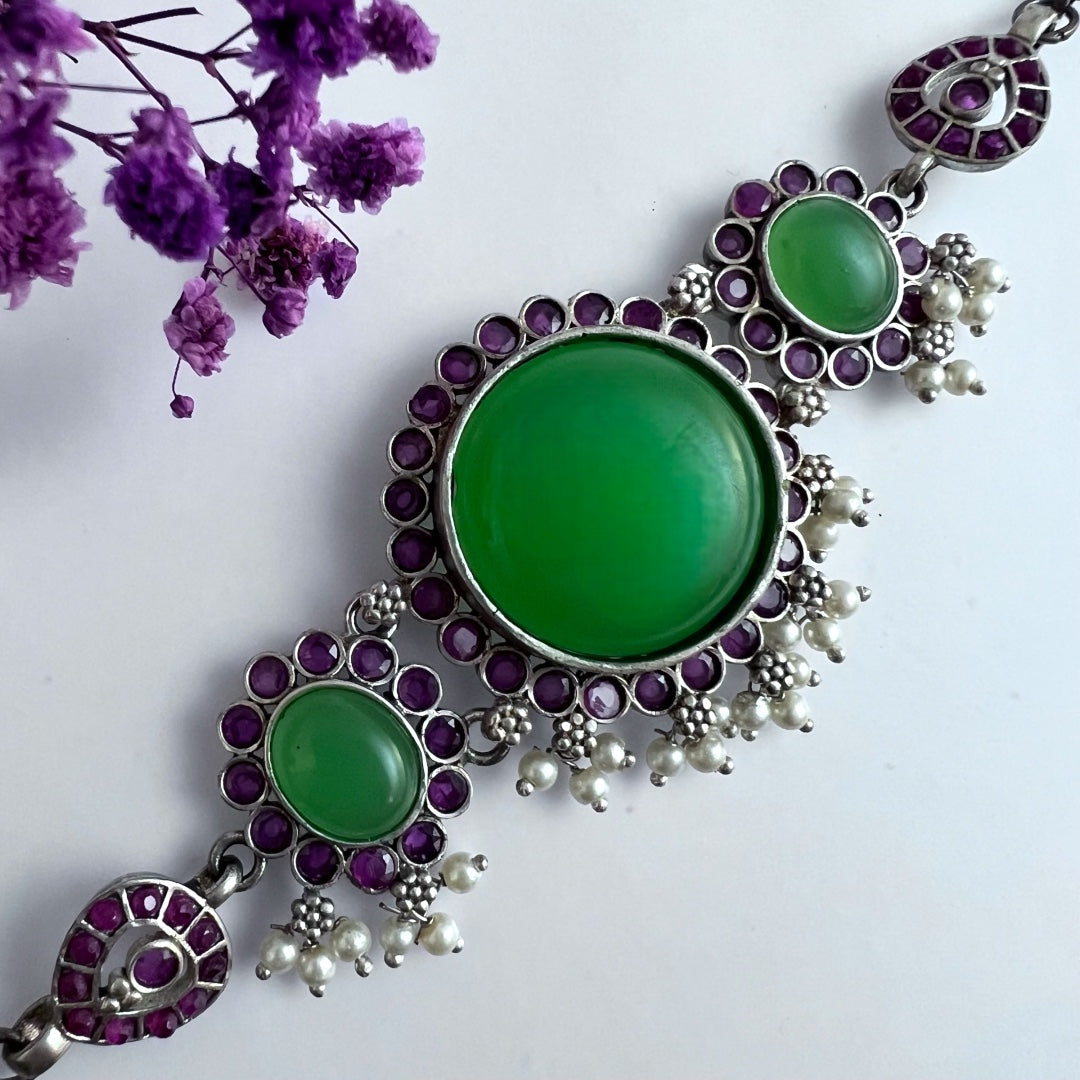 RYLEE BIJOUX PREMIUM AND EXCLUSIVE RUSTIC FINISH HANDMADE CHOKER WITH EARRINGS CH303