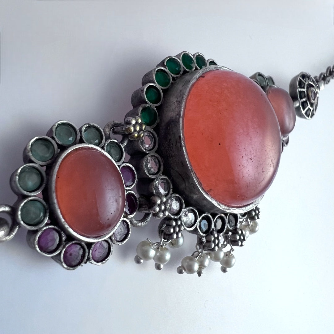 RYLEE BIJOUX PREMIUM AND EXCLUSIVE RUSTIC FINISH HANDMADE CHOKER WITH EARRINGS CH303