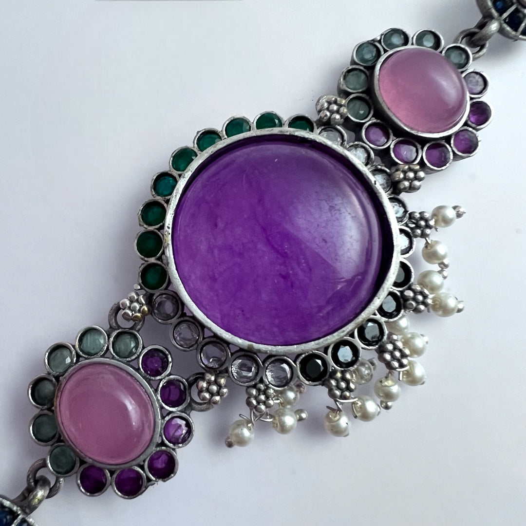 RYLEE BIJOUX PREMIUM AND EXCLUSIVE RUSTIC FINISH HANDMADE CHOKER WITH EARRINGS CH303