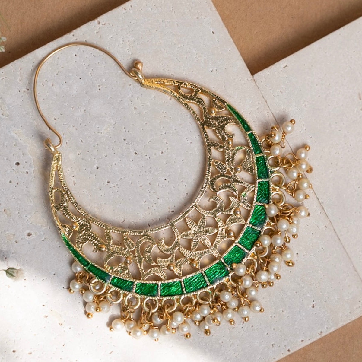 MOBILA CHAND BALI GOLD TONED DANGLER/ EARRINGS ER868