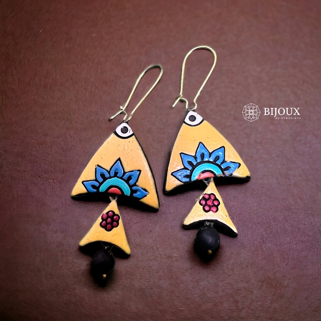 TWIN FIN TERRACOTTA NECKLACE WITH EARRING TR14